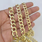 10k Solid Cuban Curb Link Necklace Chain Yellow Gold 8mm 9mm 10mm 20"-30"