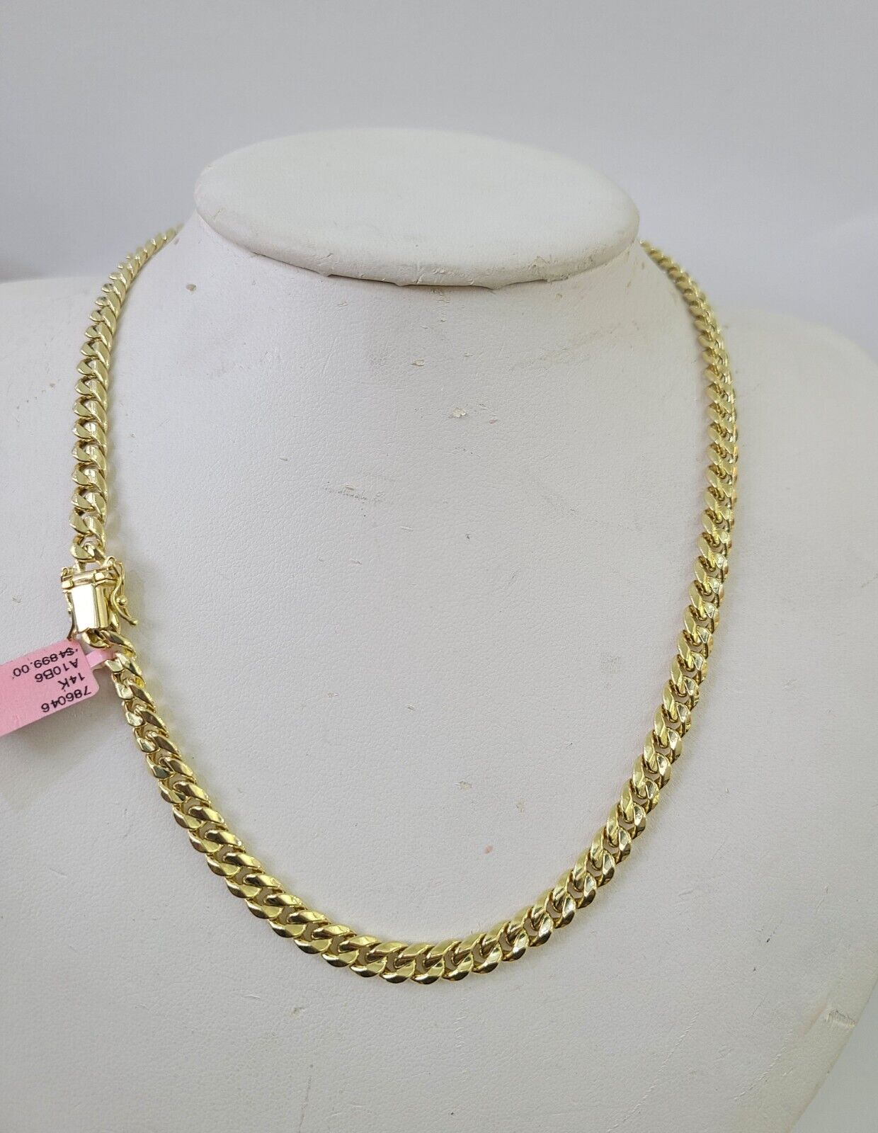 Real 14K Miami Cuban Link Chain Necklace Yellow Gold 22 inch 6mm Mens Hollow