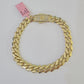 14K Royal Monaco Cuban Bracelet Yellow Gold 9mm 8.5 inches Box Lock