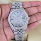 ROLEX Mens Datejust Rainbow Dial Iced Out Fully Load Genuine Diamonds 36mm Watch