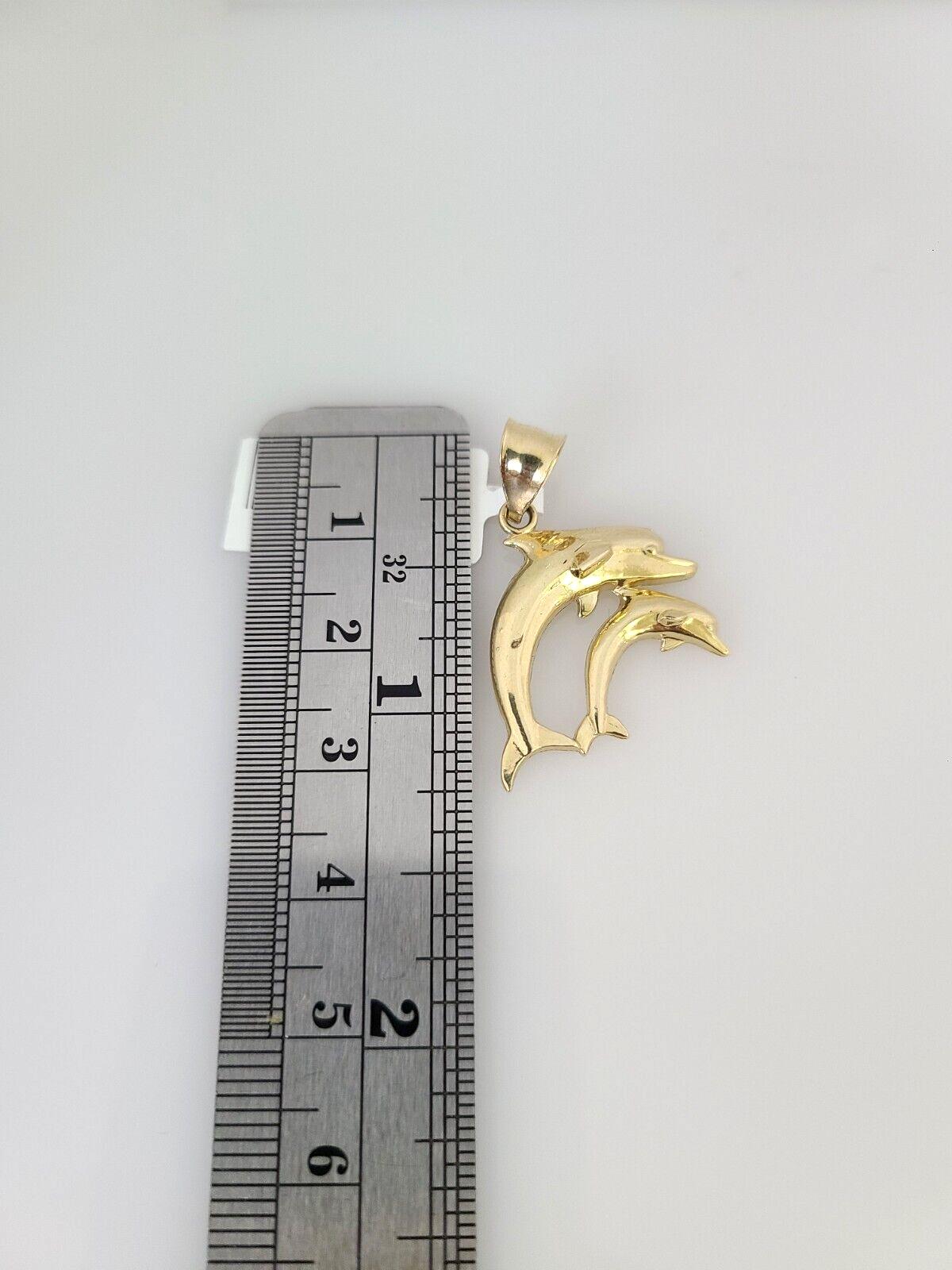 10k Gold Miami Cuban Chain Dolphins Charm Pendant 3mm 18-28in Necklace Set