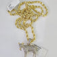 10k Solid Rope Chain Goat Charm Diamond Set 4mm 20"-28" Necklace Gold Yellow