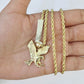 10K Eagle Pendant SET 3mm 26'' and 3mm Rope Chain Anchor Pendant Set 26"