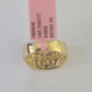 Real 14k Nugget Ring Yellow Gold Men Casual Flat Square 10kt