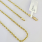 10k Solid Real Rope Chain Necklace 2.5mm 16"-24" Yellow Gold Men Women Genuine