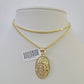 10K Franco Chain Jesus Head Pendant Charm Necklace 16"-24" 2mm Gold SET Yellow