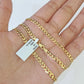 10k Gold Cuban Curb Link chain 4mm 24 Inch Real Yellow Gold Real Genuine