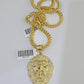 10K Gold Franco Chain Lion Charm Length 18-26 inches 3mm REAL Yellow