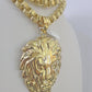 10k Gold Byzantine Necklace Lion Charm 20-30 inches 9mm REAL Yellow SET Chain