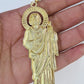 10K Franco Chain Saint Jude Pendant Charm Necklace 20"-28" 4mm Gold SET Yellow