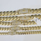 Real 10k Cuban Monaco Chain Necklace Gold Link Royal  7mm-15mm 20"-26"