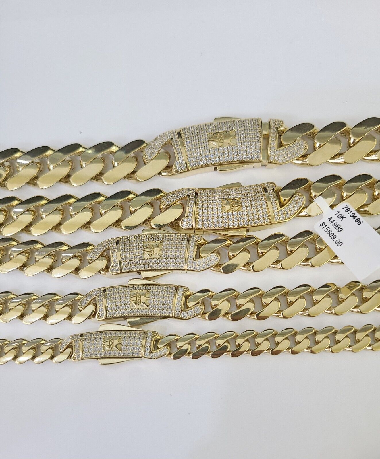 Real 10k Cuban Monaco Chain Necklace Gold Link Royal  7mm-15mm 20"-26"