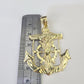 10K Franco Chain Jesus Anchor Pendant Charm Necklace 20"-26" 2.5mm Yellow Gold