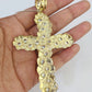 10K Franco Chain Jesus Cross Pendant Charm Necklace 20"-26" 5mm Gold Yellow SET