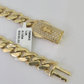 Real 10K Royal Monaco Bracelet Yellow Gold 8.5" Box Clasp 9mm Genuine Mens