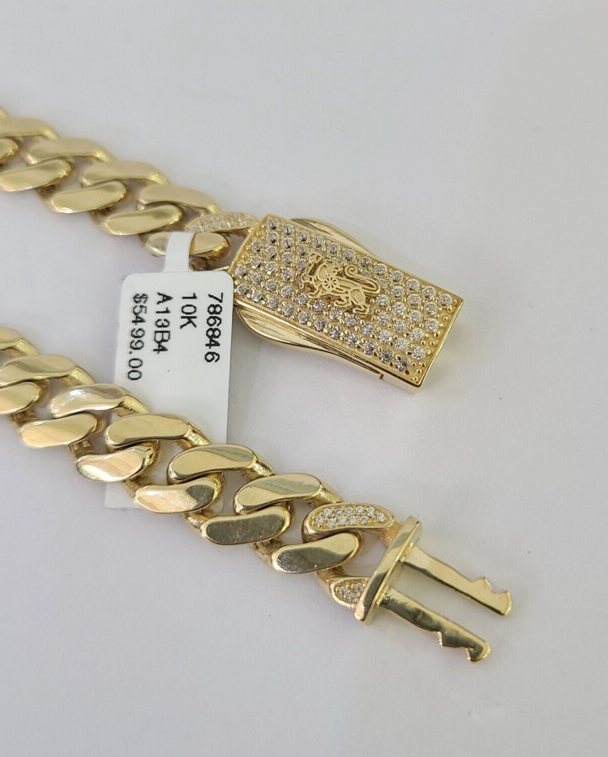 Real 10K Royal Monaco Bracelet Yellow Gold 8.5" Box Clasp 9mm Genuine Mens