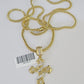 10K Gold Franco Chain Cross Charm Length 18-26 inches 2mm REAL Yellow