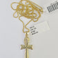 10K Solid Franco Chain Ankh Cross Pendant Charm Necklace 18"-24" 1.5mm Gold