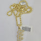 10k 3mm Rope Solid Chain E Diamond Pendant Alphabet 18"-28" Gold Charm Necklace