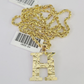 10k Gold Initial H Charm Rope Chain 16"-26" 2.5mm SET Necklace Alphabet Pendant