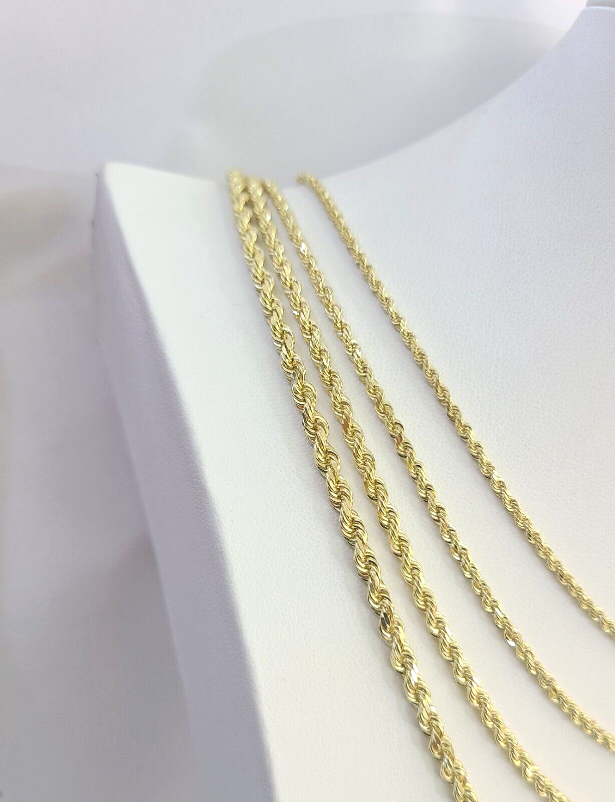 Real 14k Gold Rope Chain Necklace 2mm 2.5mm 3mm 4mm Yellow 14kt Men Women