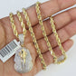 10k Solid Rope Chain Pharaoh Charm Diamond Set 4mm 20"-28" Necklace Gold Yellow