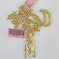 Real 14k Chain Jesus Head Charm Set Miami Cuban Link 4mm Necklace Pendant