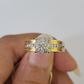 REAL 14k Diamond Ring Yellow Gold Ladies Men Duo SET Wedding Engagement Genuine