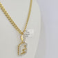 10K Gold Miami Cuban Chain G Initial Diamond Charm Length 18"-26" 3mm REAL