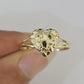 Real 10k Nugget Heart Ring Band Wedding Engagement Women Yellow Gold