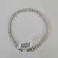 10K White Gold Diamond Bracelet Women Ladies 7" REAL Genuine Gold