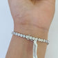 10K White Gold Diamond Bracelet Women Ladies 7" REAL Genuine Gold