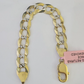 14K Gold Solid Bracelet Cuban Curb Link Diamond Cut 11mm 7" Inch REAL Gold