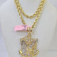 14k Yellow Gold Rope Chain Eagle Anchor Pendant SET 7mm 22" Inch Necklace