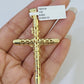 10k Gold Byzantine Necklace INRI Jesus Cross Charm 18-26 inches 3mm SET Chain