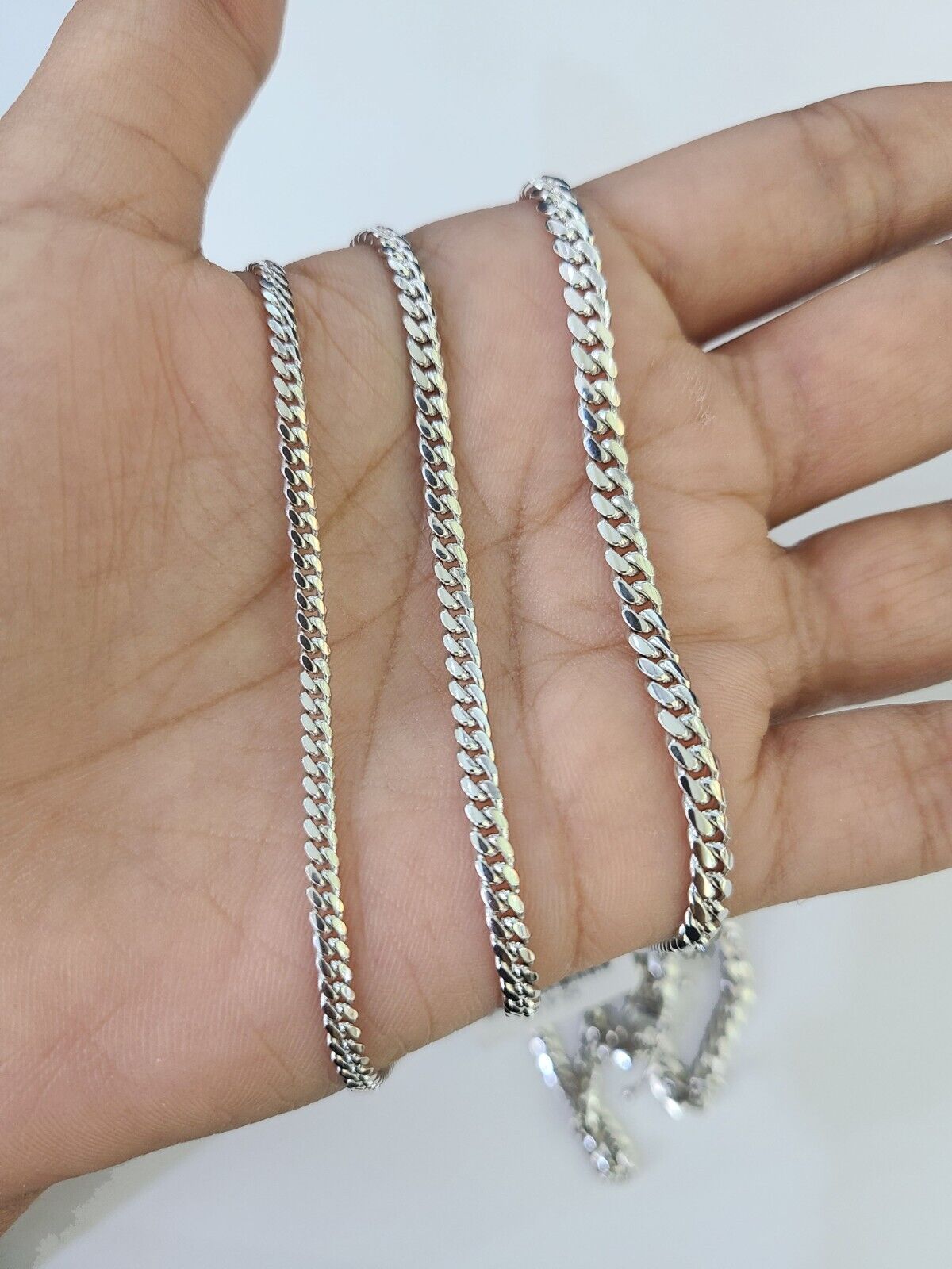 10k Miami Cuban Link Chain White Gold Necklace 18-26 Inches Real Men Women