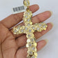 10K Jesus Cross Charm Pendant Nugget Religious Yellow Gold Real 10kt