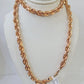 10k Solid Rose Gold Rope Chain Necklace 24" Inches 7mm Diamond Cut