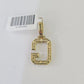 10K Gold Miami Cuban Chain G Initial Diamond Charm Length 18"-26" 3mm REAL