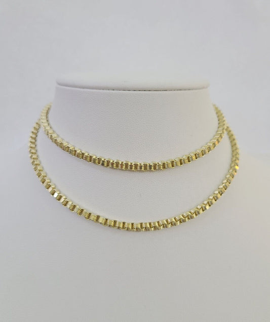 REAL 10k Gold Byzantine Chain Necklace Lobster Clasp 3mm 20" 22" 24" 26" 28" 30"