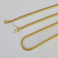 18k Solid Miami Cuban Necklace Chain Yellow Gold 4mm 22" Inch Genuine Real