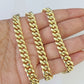 Real 14K Miami Cuban Link Chain Necklace Yellow Gold 24 inch 7mm Mens 14KT