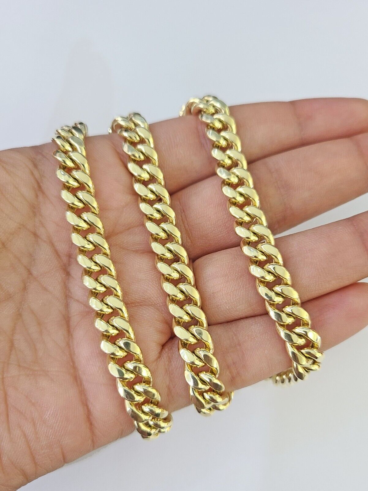 Real 14K Miami Cuban Link Chain Necklace Yellow Gold 24 inch 7mm Mens 14KT