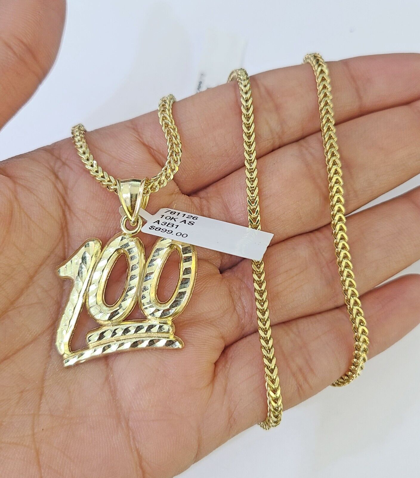 10K Gold Franco Chain 100 Charm Length 18-26 inches 2mm REAL Yellow