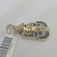 10k Pharaoh Head Diamond Pendant Charm Yellow Gold Men Women Real 10Kt 1.5 inch