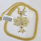 10K Franco Chain Money Tree Pendant Charm Necklace 20"-26" 2.5mm Yellow Gold