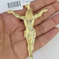 10K Franco Chain Jesus Pendant Charm Necklace 20"-28" 4mm Gold SET Yellow