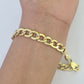 10k Cuban Link ID Bracelet 9" Lobster Clasp Real 10Kt Yellow Gold