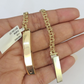 10k Chino ID Bracelet Yellow Gold Box Lock Real 10kt 6.25"