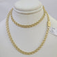 Real 10k Gold Chino ID Chain 4mm 20Inch Yellow Necklace Real Gold